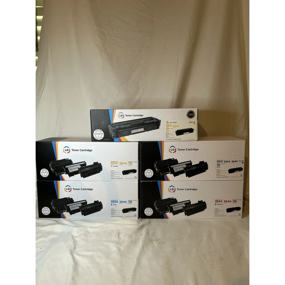 LD Toner Compatible Replacements HP 305A 304A Cannon Black Yellow Magenta Cyan
